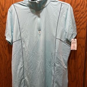 ARIAT 1/4 Zip SzXL Cambria AriatTek in Aquamarine.  NWT. Equestrian wear.